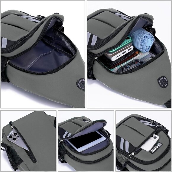 Versatile Sling Bag with Reflective Safety Strips - Perfect for Travel & Hiking - Picture 5 of 7